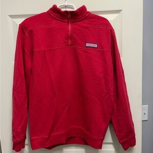 Vineyard Vines Men's Red Zip Up Sweater